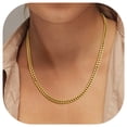 thumbnail image 1 of FindChic 14K Gold Plated Chains for Women 5mm Stainless Steel Cuban Link Necklace Birthday Graduation Jewelry Gifts Her Mom Wife, 20inch, 1 of 10