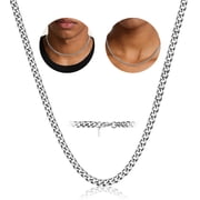 FindChic Mens Chain Necklaces Stainless Steel Cuban Link Chain Graduation Fathers Day Jewelry Gifts Him Boyfriend Husband Adults Male Son Age Ideas, 5mm/14inch