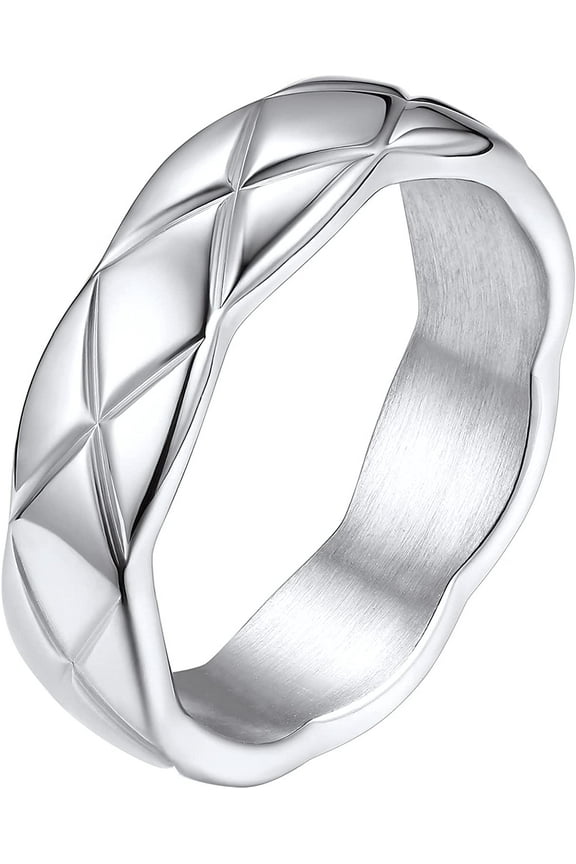 Crossover Band Rings for Men Women Stainless Steel Rings for Him 6mm/9mm Wide Size 7-12 Crossover Wedding Knucle Finger Ring Engagement Promise Rings Valentine's Birthday Day Gift
