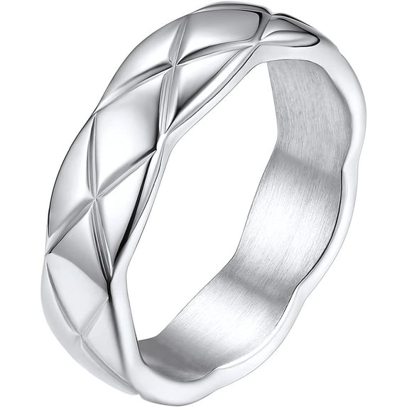 FindChic Crossover Band Rings for Men Women Stainless Steel Rings for Him 6mm/9mm Wide Size 7-12 Crossover Wedding Knucle Finger Ring Engagement Promise Rings Valentine's Birthday Day Gift