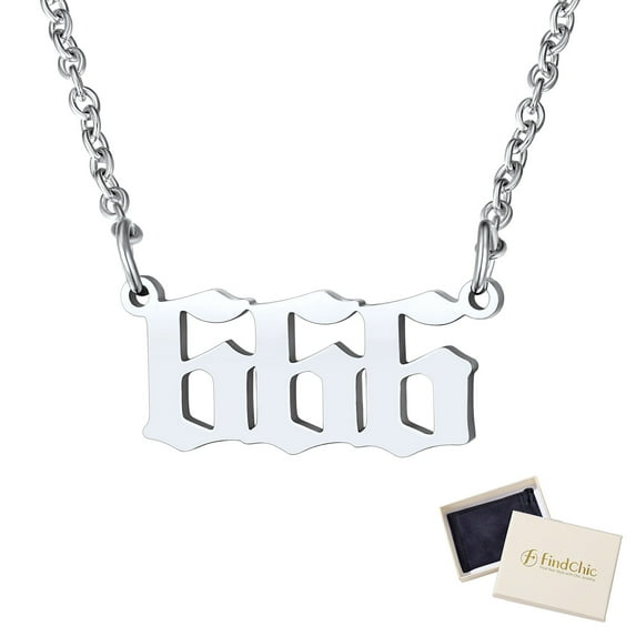FindChic 000-999 Number Necklaces for Women Men Stainless Steel Sport Numbers Pendant Necklace Christmas Birthday Jewelry Gifts