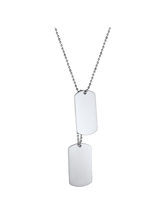 Dog Tags Necklace for Men, Military Dog Tag Pendant Necklace Stainless Steel Jewelry Gift for Birthday Christmas Day (Box)