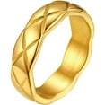 thumbnail image 1 of FindChic 14K Gold Plated Rings for Men Women Crossover Band Rings for Him 6mm/9mm Wide Size 7-12 Crossover Wedding Knucle Finger Ring Engagement Promise Rings Valentine's Birthday Day Gift, 1 of 9