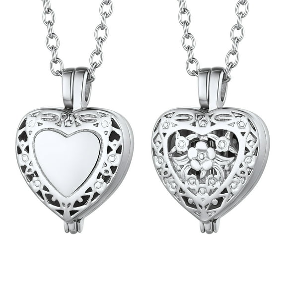 FindChic Women Heart Shaped Urn Necklaces for Ashes Stainless Steel Angel Wing Pendant Waterproof Cremation Urn Jewelry for Christmas Birthday with Gift Box