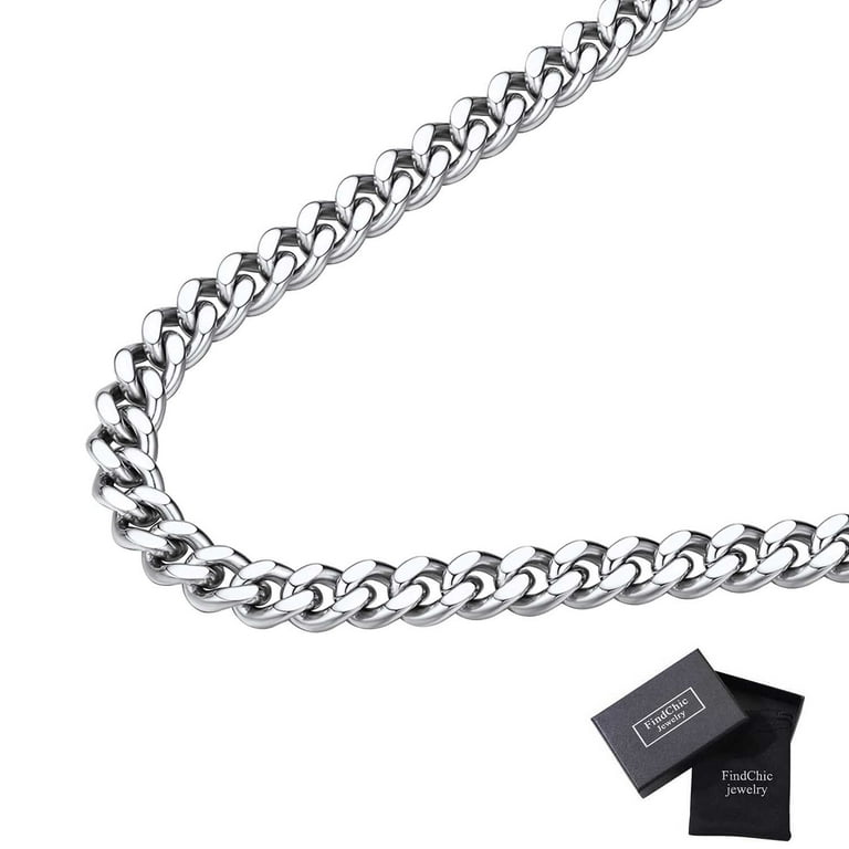 Chainspromax Men's Stainless Steel Cuban Link Chain Necklace 10mm 18inch Hip Hop Jewelry, Size: One size, Silver