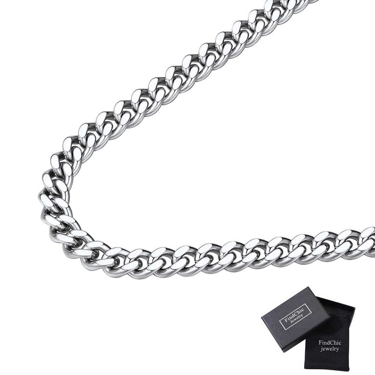 Men's Black Stainless Steel Curb Link Chain Necklace