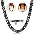 thumbnail image 1 of FindChic Black Chain Necklace for Men Stainless Steel Hip Hop Cuban Link Chains Birthday Graduation Fathers Day Jewelry Gifts Him Boyfriend Husband Adults Male Son Age Ideas, 12mm/30inch, 1 of 11