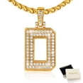 thumbnail image 1 of FindChic Initial Necklace for Women Men Personalized Gifts 14K Gold Plated Wheat Chain Bling CZ Alphabet Letter D Pendant Jewelry for Birthday Christmas, 1 of 9