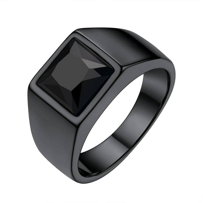 Mens black pinky ring sale