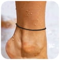 thumbnail image 1 of FindChic Black Ankle Bracelets for Women Stainless Steel Adjustable Rectangular Link Anklets Birthday Mothers Day Jewelry Gifts Her Mom Wife Lady Adults Age Ideas, 8.5''-10.5'', 1 of 9