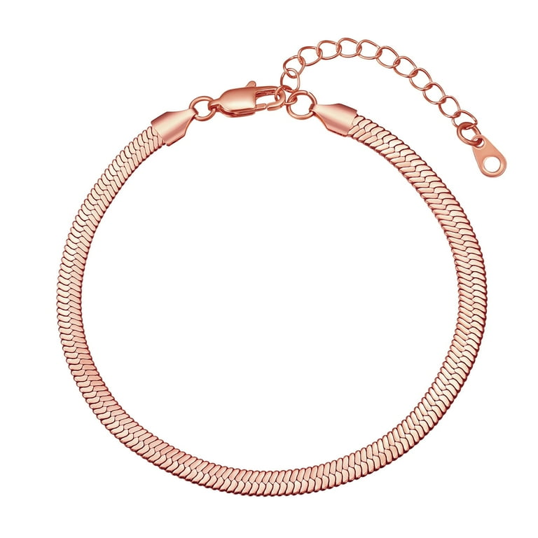 FindChic Rose Gold Plated Ankle Bracelet for Women Elegant