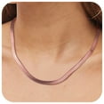 thumbnail image 1 of FindChic Herringbone Necklace for Women Rose Gold Plated Chokers 5mm Flat Snake Chain Birthday Mothers Day Jewelry Gifts Her Mom Wife Lady Female Adults Age Ideas, 18inch, 1 of 9