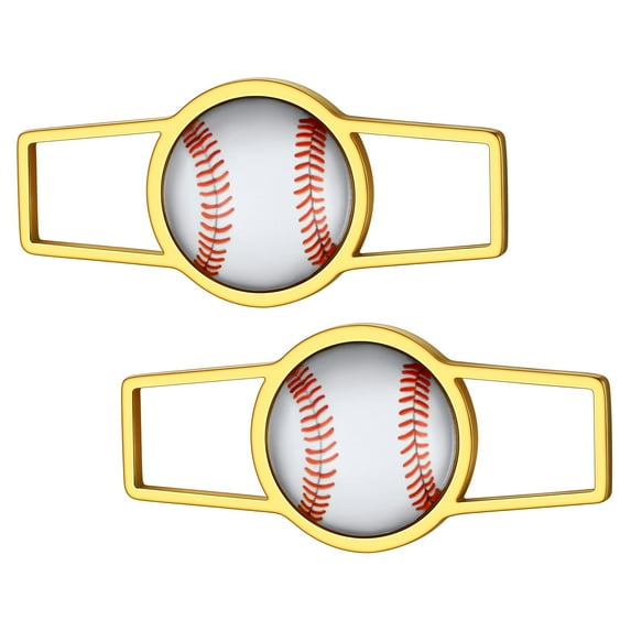 FindChic Sports Baseball Shoelace Decor for Men, Buckle Charms Sneakers 14K Gold Plated Stainless Steel Lace Tag Casual Shoes Accessories, with Gift Box