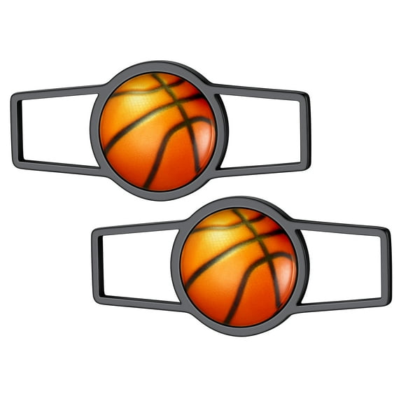 FindChic Sports Basketball Shoelace Decor for Men, Buckle Charms Sneakers Black Stainless Steel Lace Tag Casual Shoes Accessories, with Gift Box