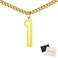 thumbnail image 1 of FindChic 0 to 9 Sports Number Necklace for Men Stainless Steel Chain 14K Gold Plated Pendants Jewelry Gifts for Birthday Christmas, 1 of 9