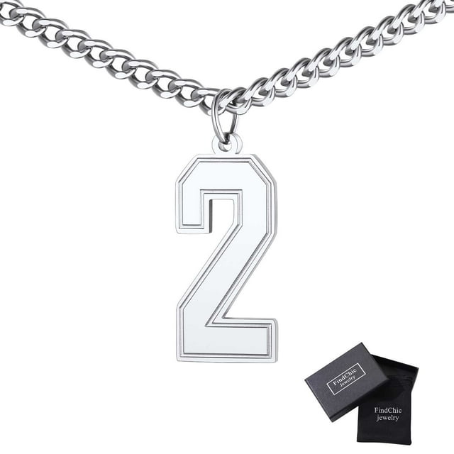 FindChic Sports Jersey Number 0 to 9 Necklaces for Men,Boys Necklace