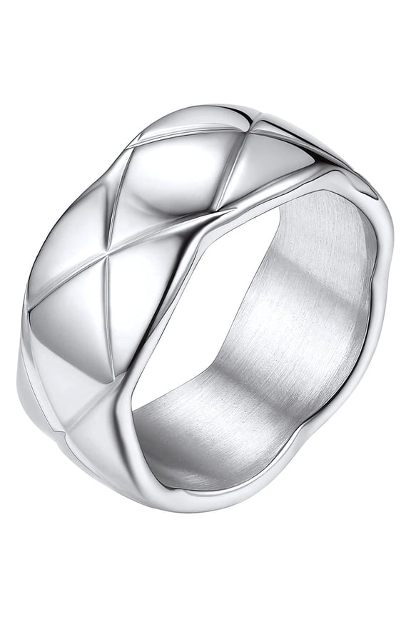 Crossover Band Rings for Men Women Stainless Steel Rings for Him 6mm/9mm Wide Size 7-12 Crossover Wedding Knucle Finger Ring Engagement Promise Rings Valentine's Birthday Day Gift
