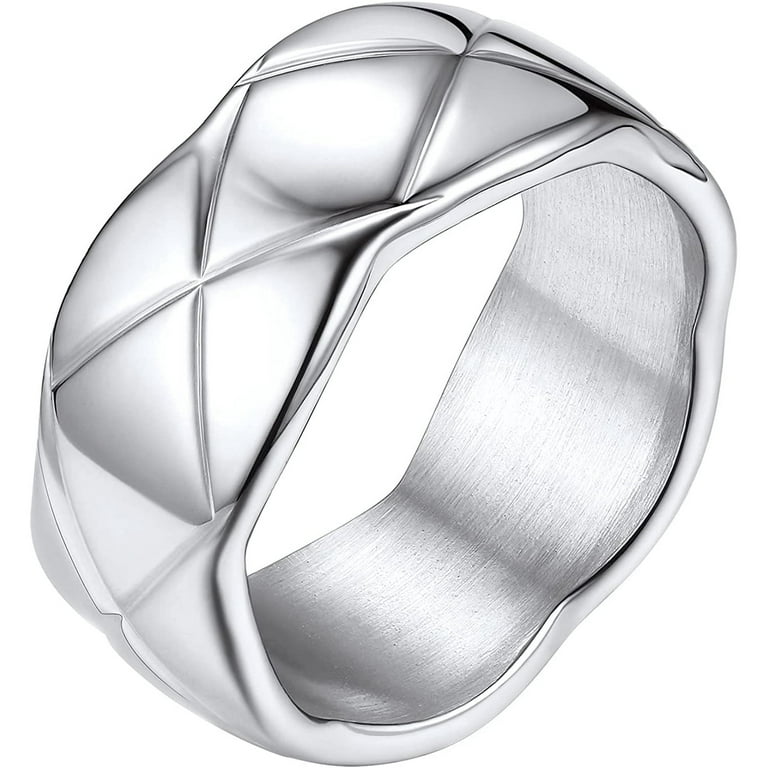 FindChic Crossover Band Rings for Men Women Stainless Steel Rings