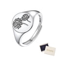 thumbnail image 1 of FindChic Sterling Silver Rings for Women November Chrysanthemum Birth Flower Adjustable Signet Ring Size 6-11 Valentines Christmas Birthday Jewelry Gift for Her/Mom, 1 of 9