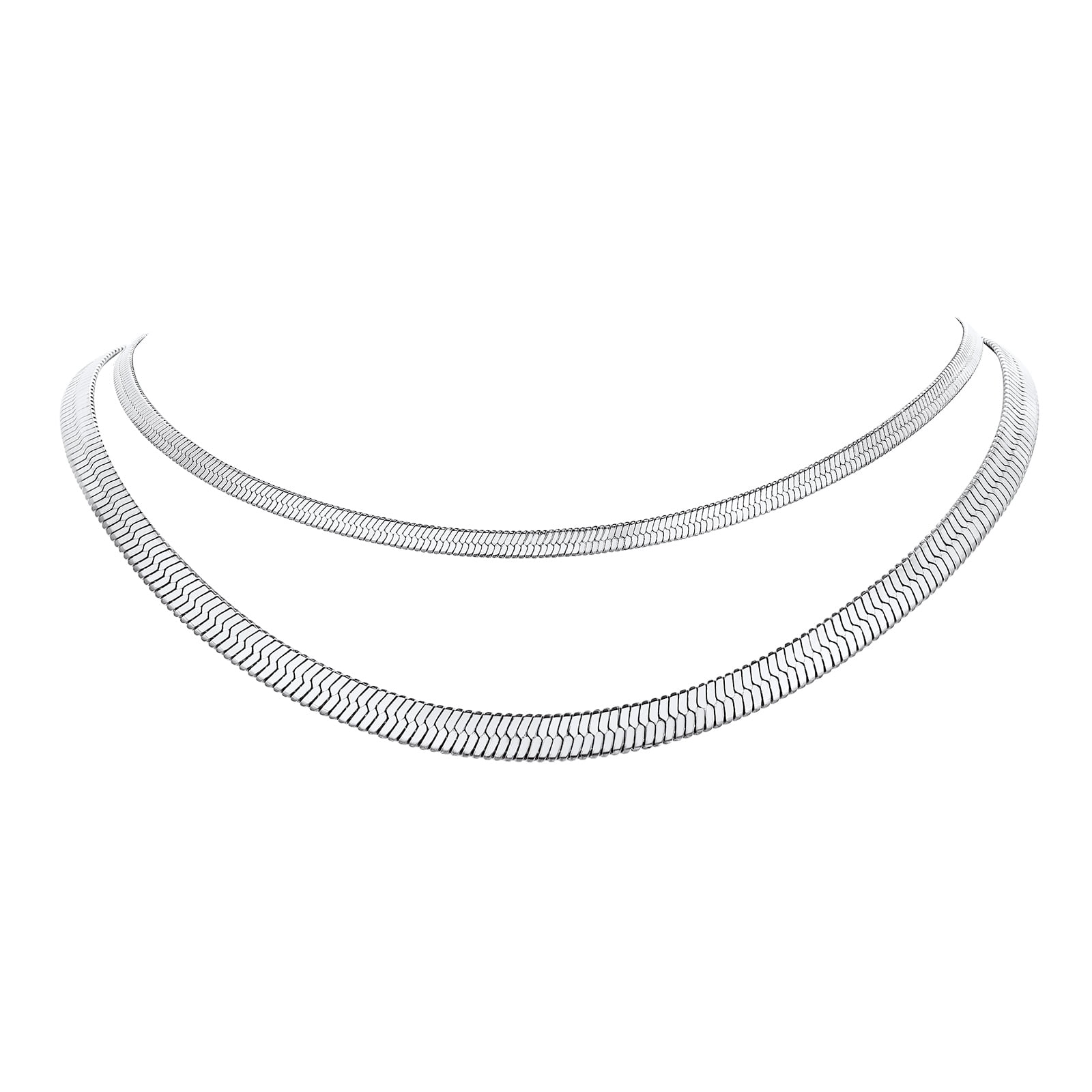 FindChic Choker Necklaces Stunning Layered Herringbone Chains for Women