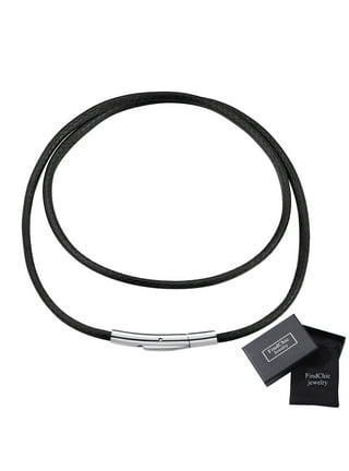 Loralyn Designs 3mm Men's Black Braided Leather Necklace Cord with Stainless Steel Lobster Clasp (16-30 inch)
