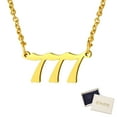 thumbnail image 1 of FindChic Number Necklaces for Women Men, Stainless Steel 777 Charm Pendant Necklace Sports Birthday Mothers Day Jewelry Gifts Mom Her Wife, Gold Plated, 1 of 8