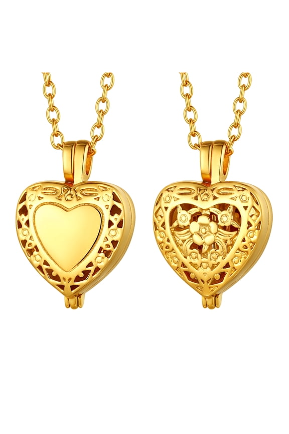 Women Heart Shaped Urn Necklaces for Ashes Stainless Steel Angel Wing Pendant Gold Plated Waterproof Cremation Urn Birthday Mothers Day Jewelry Gifts Her Mom Wife Adults Age Ideas
