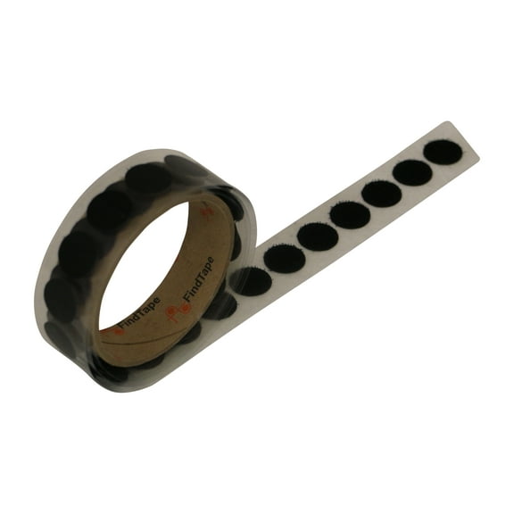 FindTape 3/4-inch Diameter Hook and Loop Self-Adhesive Dots: 50 per roll / Hook-Side Only (Black)