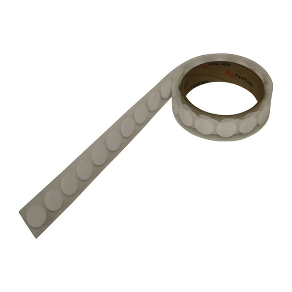 FindTape 3/4-inch Diameter Hook and Loop Self-Adhesive Dots: 50 per roll / Hook-Side Only (White)