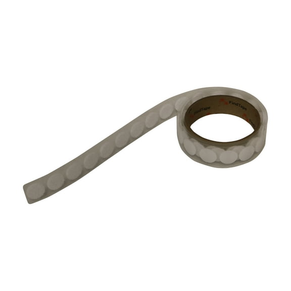 FindTape 3/4-inch Diameter Hook and Loop Self-Adhesive Dots: 50 per roll / Loop-Side Only (White)