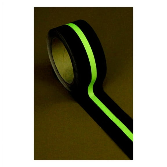 FindTape Anti-Slip Glow Line Safety Grip Tape: 2 in. x 60 ft. (Black with Photoluminescent Stripe)