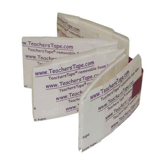 FindTape TeachersTape Double-Sided Mounting Tape [Removable Foam]: 3/4 in. x 3/4 in. (White) 8 pads/pack