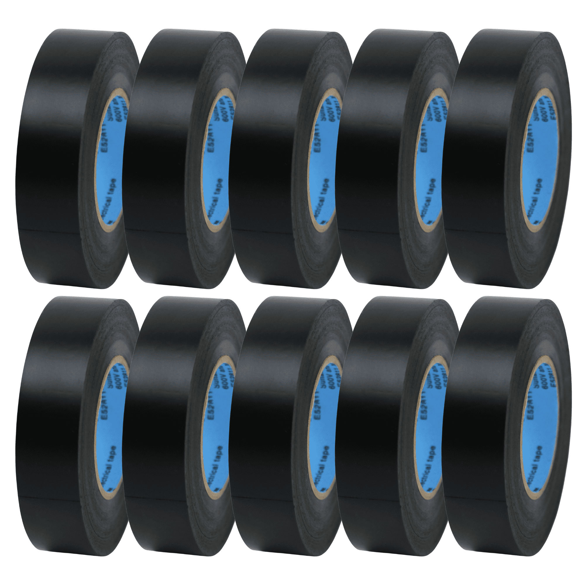 FindTape Wonder Professional Grade Vinyl Electrical Tape [7 mils thick]: 3/4 in. x 60 ft. (Black) [10 Rolls]
