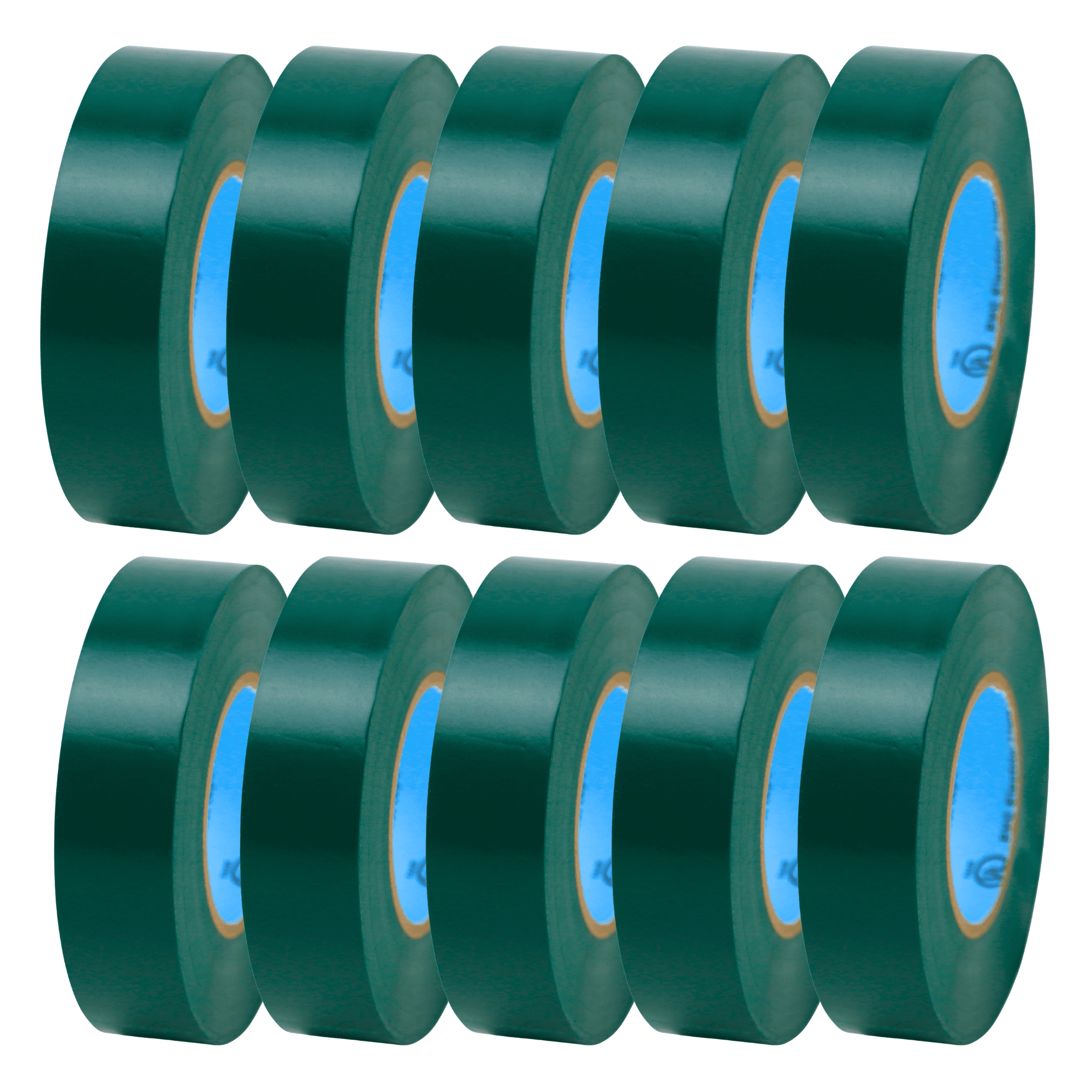 FindTape Wonder Professional Grade Vinyl Electrical Tape [7 mils thick]: 3/4 in. x 60 ft. (Green) [10 Rolls]