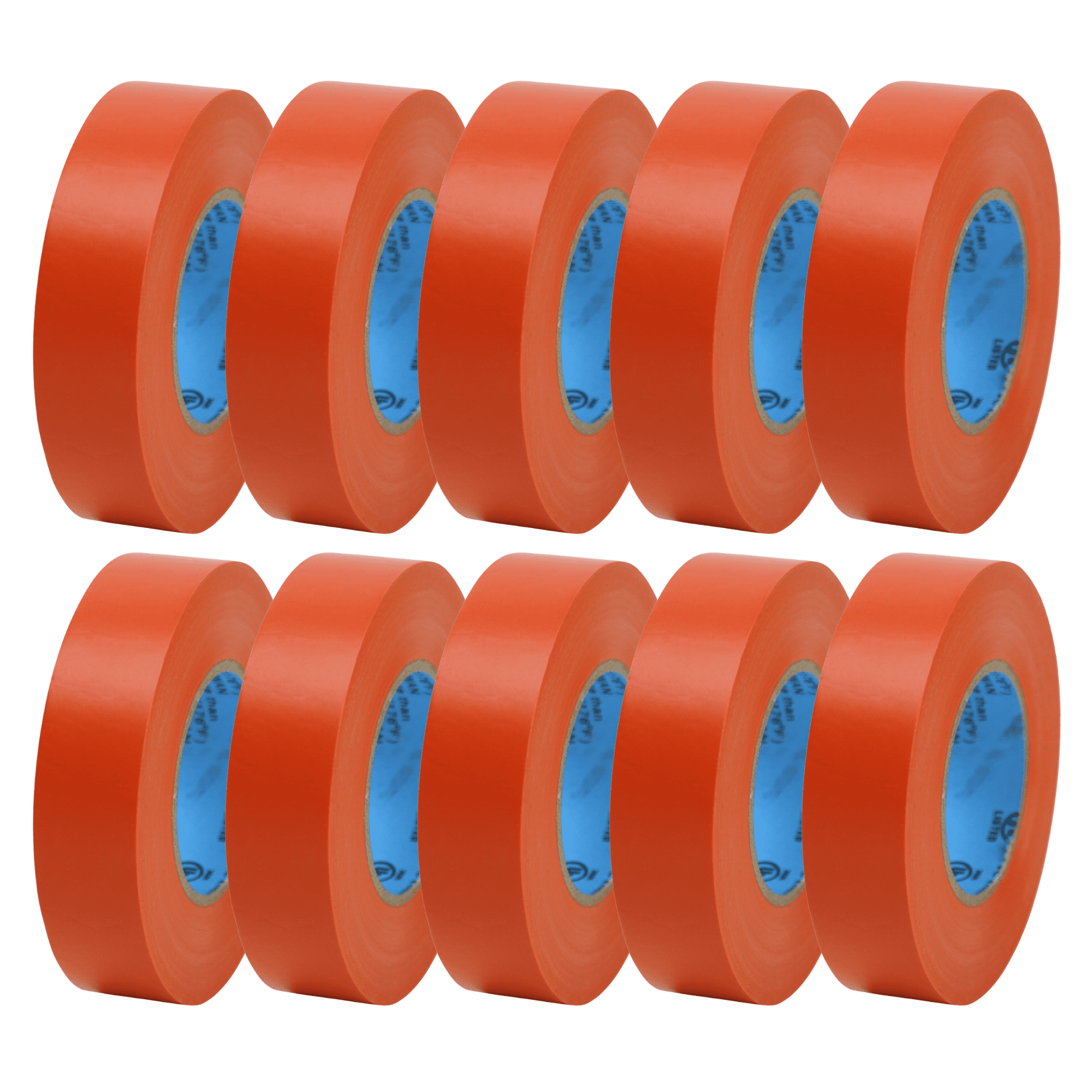 FindTape Wonder Professional Grade Vinyl Electrical Tape [7 mils thick]: 3/4 in. x 60 ft. (Orange) [10 Rolls]