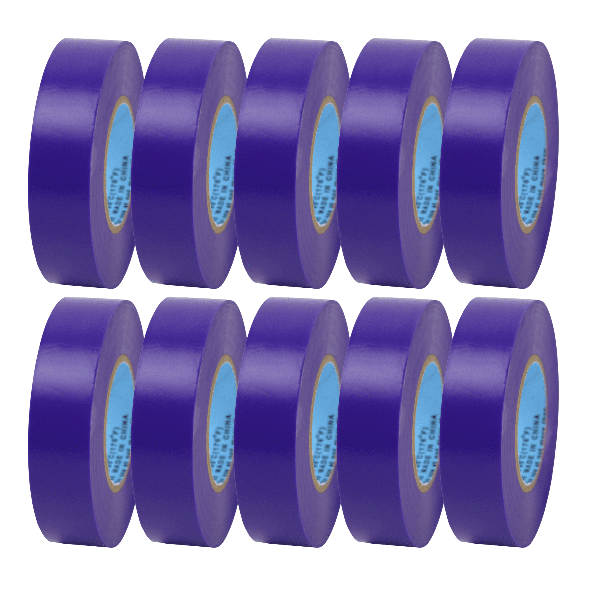 FindTape Wonder Professional Grade Vinyl Electrical Tape [7 mils thick]: 3/4 in. x 60 ft. (Purple) [10 Rolls]