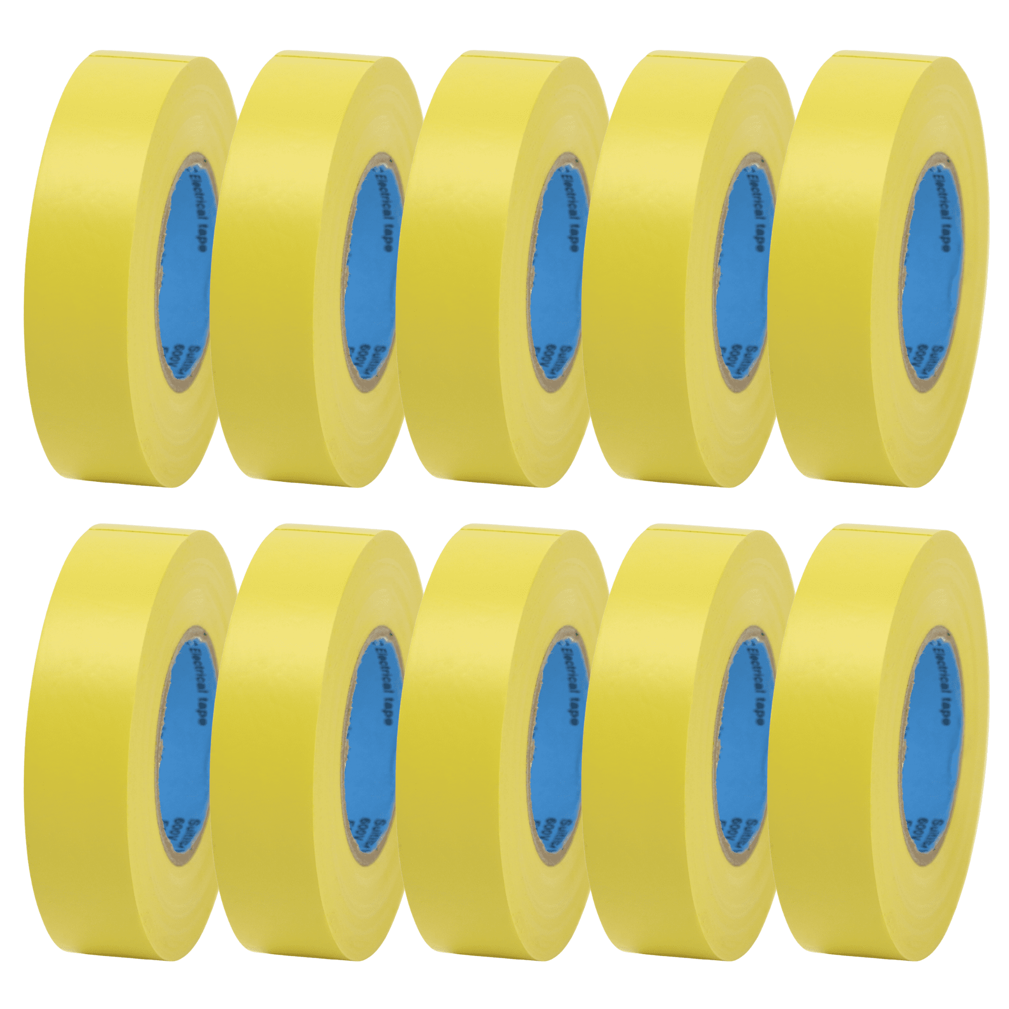 FindTape Wonder Professional Grade Vinyl Electrical Tape [7 mils thick]: 3/4 in. x 60 ft. (Yellow) [10 Rolls]