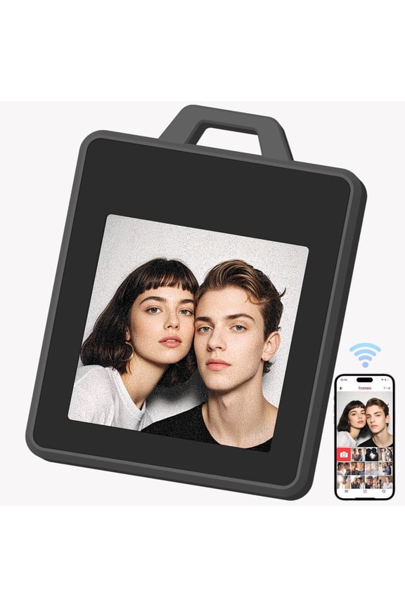 Lightweight Keychain Digital Photo E-ink Tag - Electronic Picture Keychain, Perfect for Daily Gifts, Contact Information Display, Black