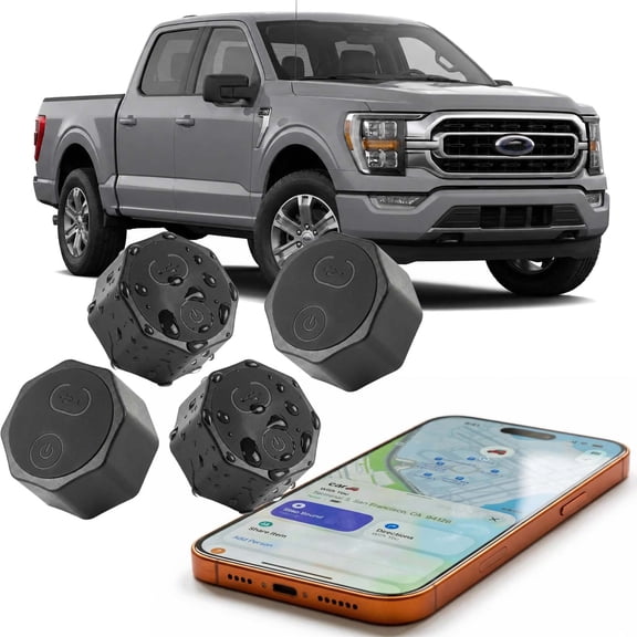 Findcard Magnetic Air Tracker Tag for Vehicles, No Monthly Fee, 5 years battery Apple Find My, 4Pack Black