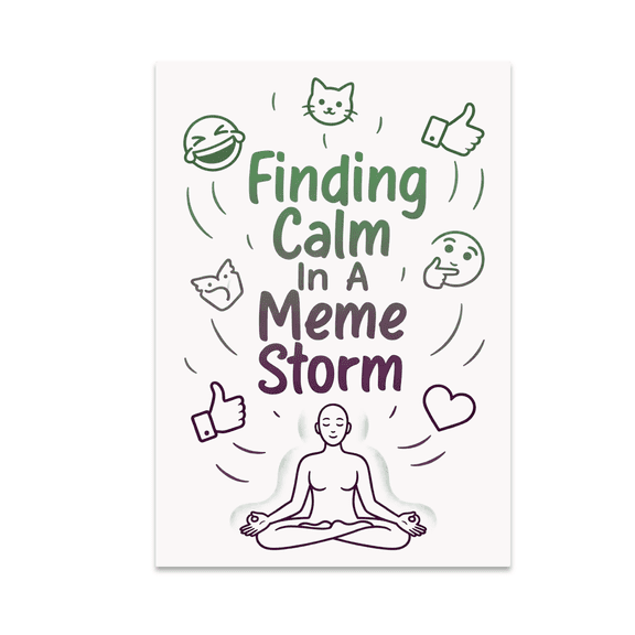 Finding Calm In A Meme Storm - Meme Meditation Enthusiast - 13x19 Poster Print