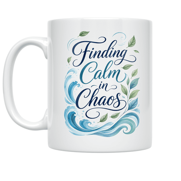 Finding Calm in Chaos - Mental Health Awareness Advocate - 11 oz Ceramic Coffee Mug
