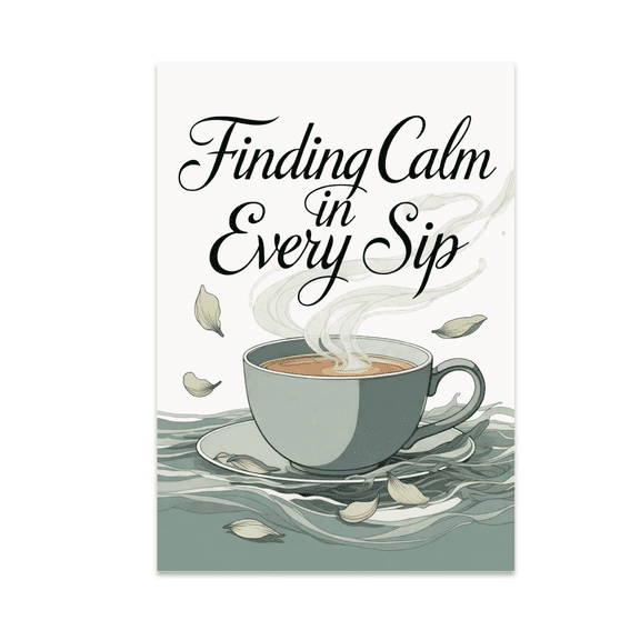 Finding Calm in Every Sip - Tea Enthusiast - 13x19 Poster Print