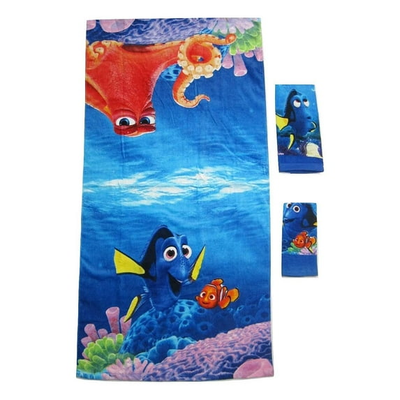 Disney Finding Nemo 3 Pieces Bath 100% Cotton Kids Towel Set