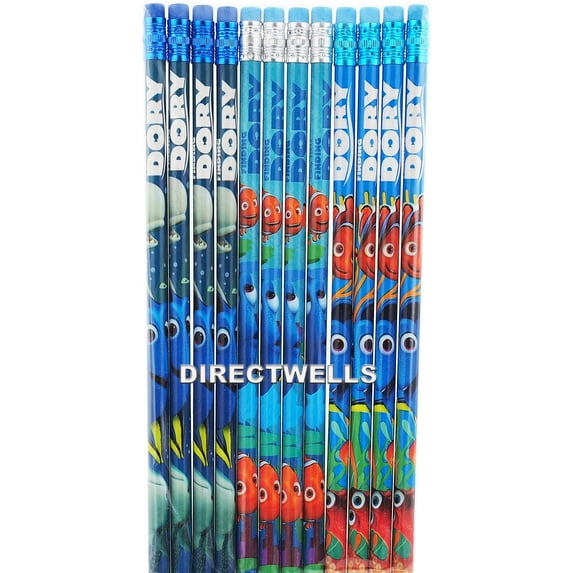 Finding Dory & Friends Blue/Light-blue/Dark-blue Wooden Pencils Pack of 12