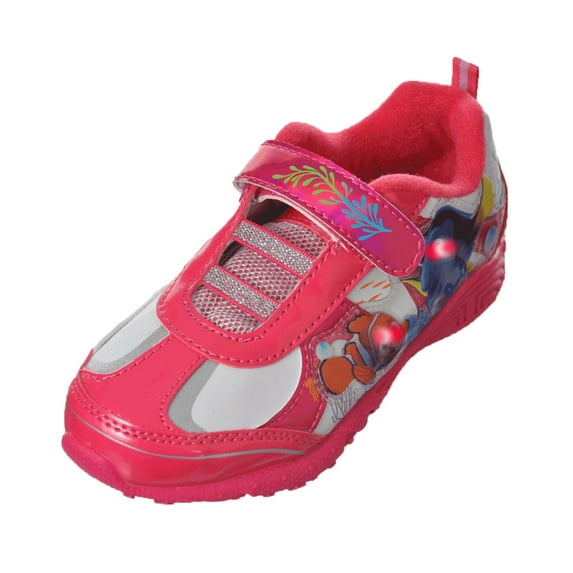 Finding Dory Girls' "Nemo & Dory" Light-Up Sneakers (Toddler Sizes 7 - 12) - fuchsia/white, 12 toddler