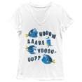 thumbnail image 1 of Finding Dory How R U - Deep V-Neck Junior Top Medium White, 1 of 1