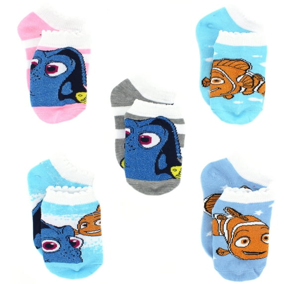 Finding Dory Nemo Girls Toddler 5 Pack No Show Socks Set 4421FF2