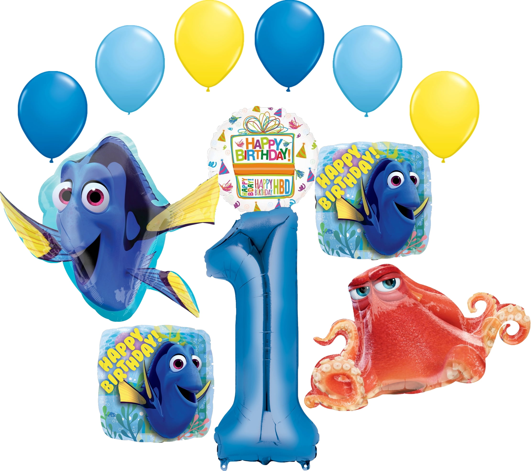Finding Dory Party Supplies 1st Birthday Balloon Bouquet Decorations