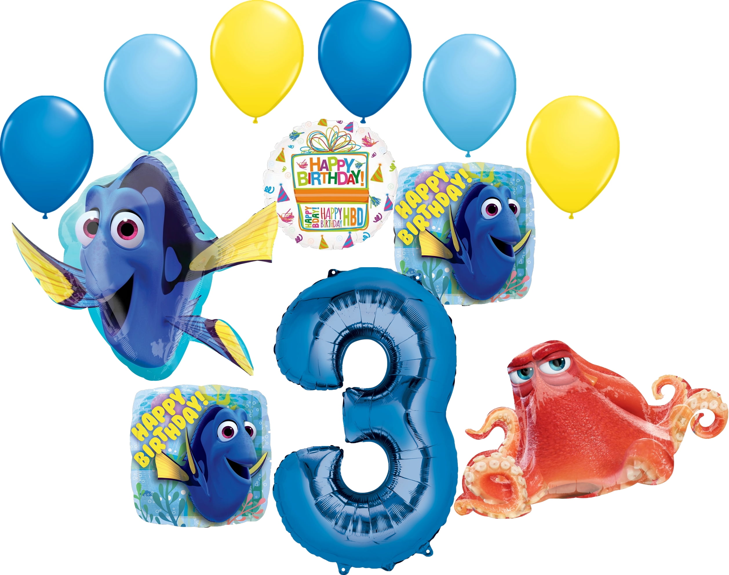 Finding Dory Party Supplies 3rd Birthday Balloon Bouquet Decorations