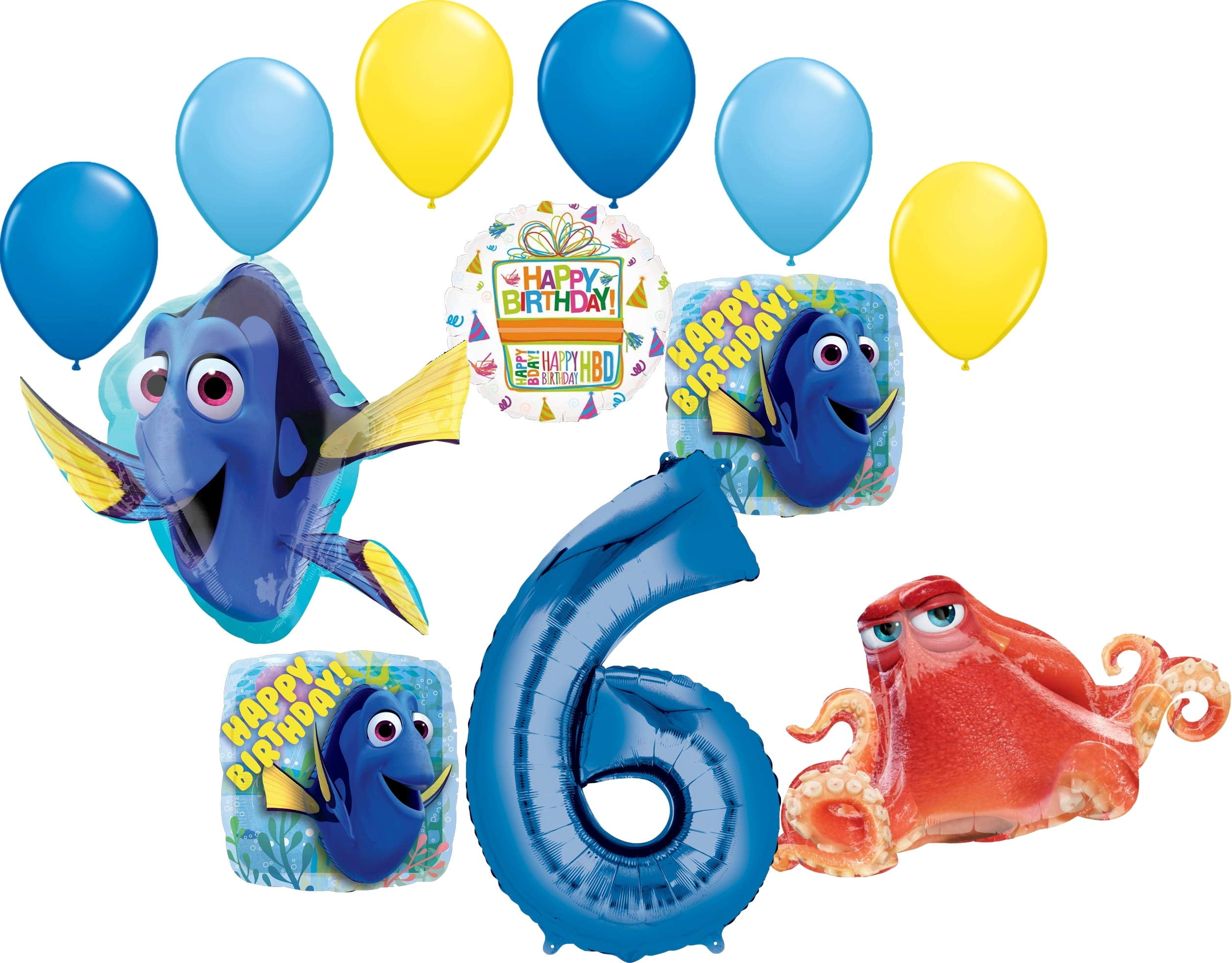 Finding Dory Party Supplies 6th Birthday Balloon Bouquet Decorations